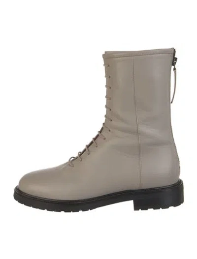 Pre-owned Legres Leather Combat Boots In Gray