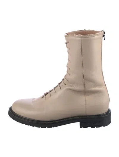 Pre-owned Legres Leather Combat Boots In Neutral
