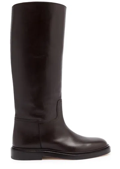 Legres Leather Knee-high Riding Boots In Brown