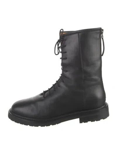 Pre-owned Legres Leather Lace-up Boots In Black