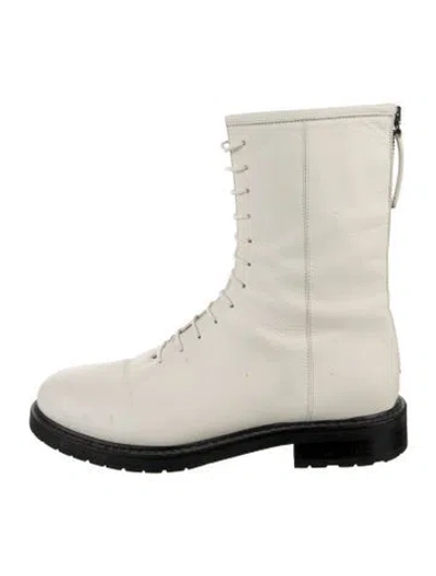 Pre-owned Legres Leather Lace-up Boots In White