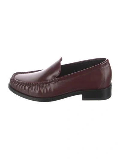Pre-owned Legres Leather Loafers In Burgundy