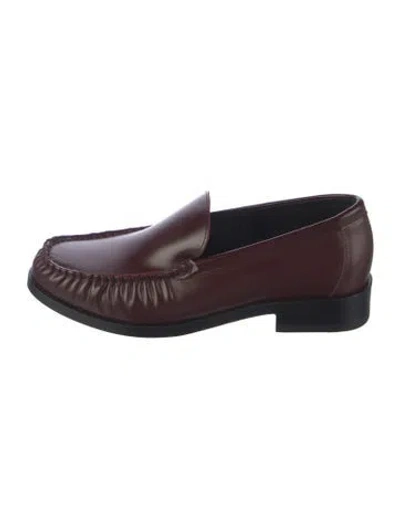 Pre-owned Legres Leather Loafers In Burgundy