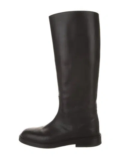 Pre-owned Legres Leather Riding Boots In Black