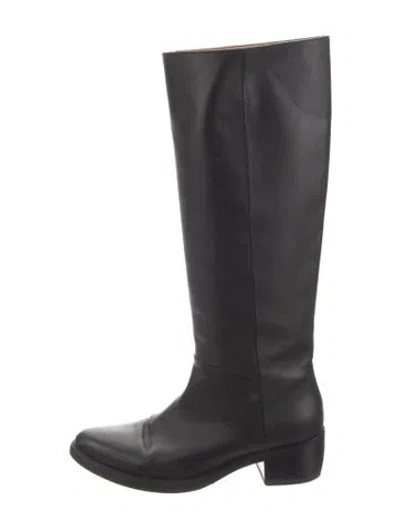 Pre-owned Legres Leather Riding Boots In Black