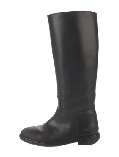 Pre-owned Legres Leather Riding Boots In Black