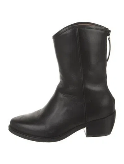 Pre-owned Legres Leather Western Boots In Black