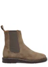Legres Suede Chelsea Ankle Boots In Khaki