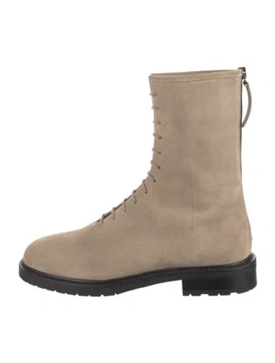 Pre-owned Legres Suede Combat Boots In Neutral