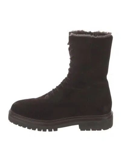 Pre-owned Legres Suede Lace-up Boots In Brown