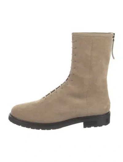 Pre-owned Legres Suede Lace-up Boots In Neutrals