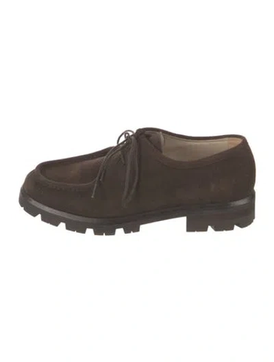Pre-owned Legres Suede Loafers In Brown