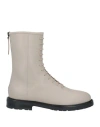 Legres Beige Leather Combat Boots In Grey