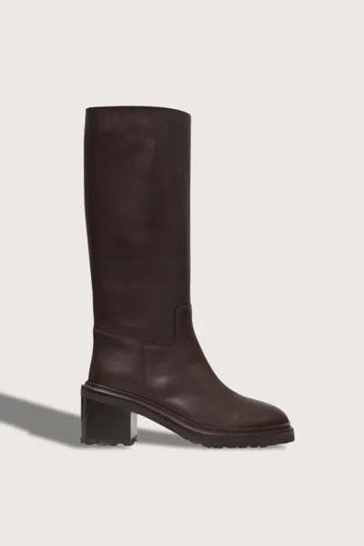 Legres Women's Riding On Heel Heeled Boots In Dk. Brown