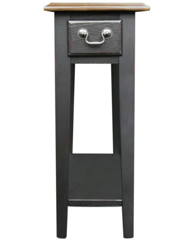 Leick Home 1-drawer Narrow Side Table With Shelf In Black