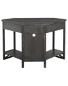Leick Home 84430 Oak Computer/writing Corner Desk With Drawer In Gray