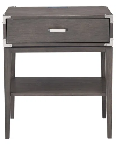 Leick Home Beckett 1-drawer Nightstand With Charging Station, A/c & Usb Charging Port In Brown