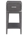 Leick Home Beckett Rustic Side Table With Drawer & Shelf In Gray