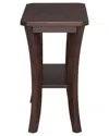 Leick Home Boa Solid Wood Narrow End Table With Shelf In Brown