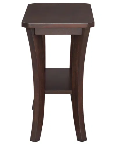 Leick Home Boa Solid Wood Narrow End Table With Shelf In Brown