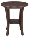 Leick Home Boa Solid Wood Round End Table With Shelf In Brown