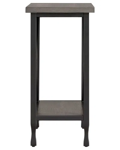 Leick Home Chisel & Forge Narrow Side Recliner Table With Shelf In Black