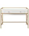 Leick Home Claudette Mixed Metal & Wood Computer Desk In Gold
