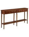 Leick Home Coastal Notions Solid Wood Console Table With Shelf In Brown