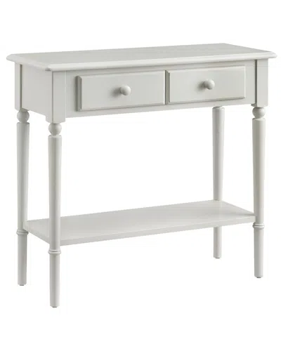 Leick Home Coastal Solid Wood Hall Console Table With Drawer Storage In White