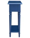 Leick Home Coastal Solid Wood Narrow End Table With Drawer In Blue