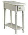Leick Home Coastal Solid Wood Narrow End Table With Drawer In White