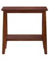 Leick Home Delton Solid Wood Narrow End Table With Shelf In Brown