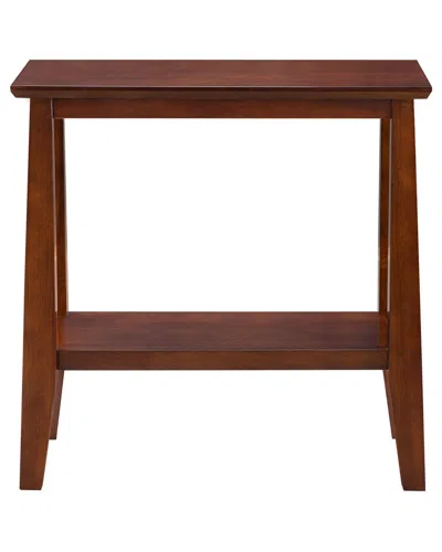 Leick Home Delton Solid Wood Narrow End Table With Shelf In Brown