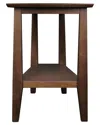 Leick Home Delton Solid Wood Recliner Wedge End Table With Shelf In Brown