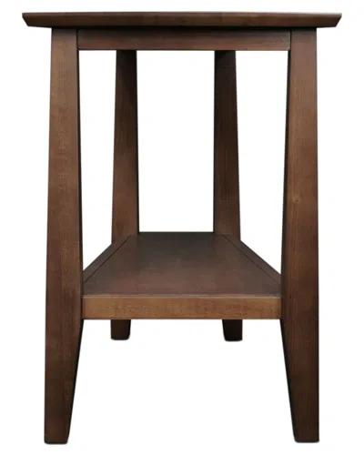 Leick Home Delton Solid Wood Recliner Wedge End Table With Shelf In Brown
