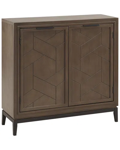 Leick Home Emmett 3 Tier Mixed Metal & Wood Entryway Storage Cabinet In Brown