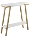 Leick Home Empiria 30in Wood & Metal Hall Console Table With Shelf In White