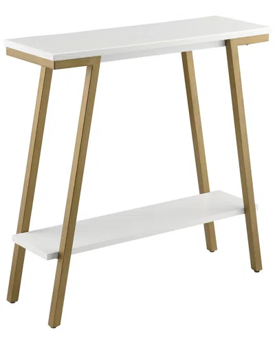 Leick Home Empiria 30in Wood & Metal Hall Console Table With Shelf In White
