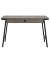 Leick Home Empiria Wood & Metal Computer Desk With Drop Front Keyboard Drawer In Gray