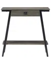 Leick Home Empiria Wood & Metal Console Table With Drawer In Gray