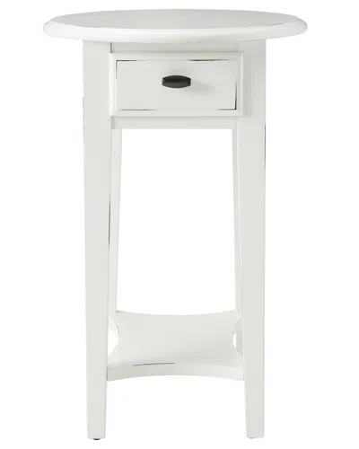 Leick Home Haven Ridge Oval End Table In Farmhouse White