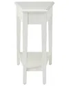 Leick Home Haven Ridge Wood Wedge End Table With Shelf In White