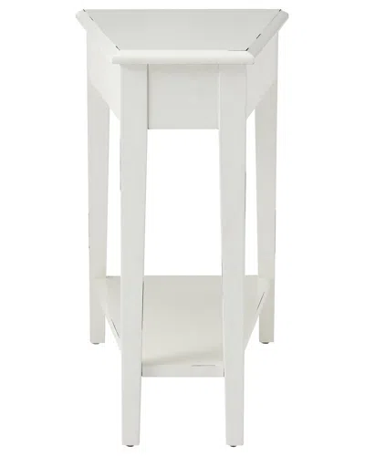 Leick Home Haven Ridge Wood Wedge End Table With Shelf In White