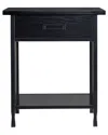 Leick Home Ironcraft 1-drawer Nightstand Side Table In Black
