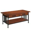 Leick Home Ironcraft Rustic Solid Wood 2-drawer Coffee Table With Shelf In Brown