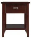 Leick Home Laurent Solid Wood Side Table With Hidden Compartment In Brown
