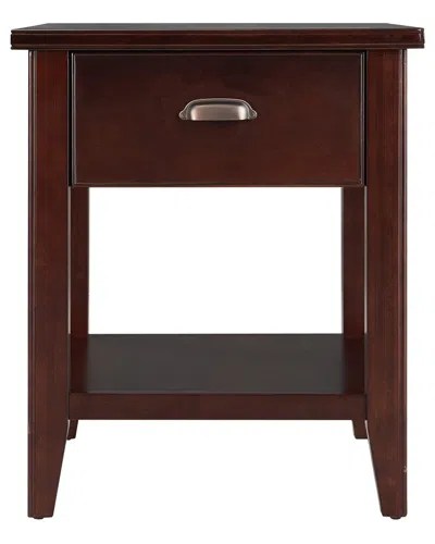 Leick Home Laurent Solid Wood Side Table With Hidden Compartment In Brown