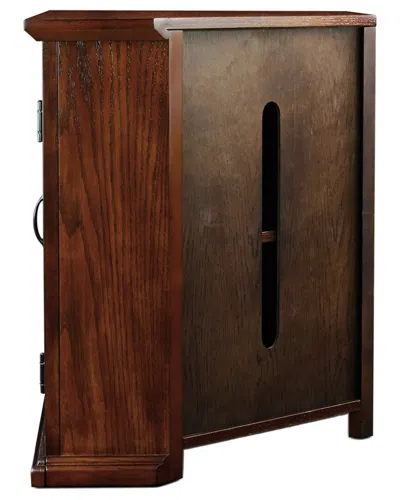 Leick Home Leaded Glass 3-door Corner Tv Stand With Enclosed Storage For 50in Tvs In Brown