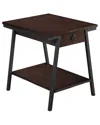 Leick Home Leick Furniture Empiria Wood & Metal End Table With Shelf In Brown