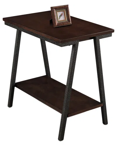 Leick Home Leick Furniture Empiria Wood & Metal Narrow End Table With Shelf In Brown